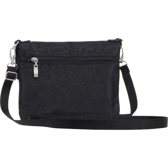 Baggallini Flip Zip Crossbody Bag, Black Cheetah Embossed, NWT - Picture 2 of 6